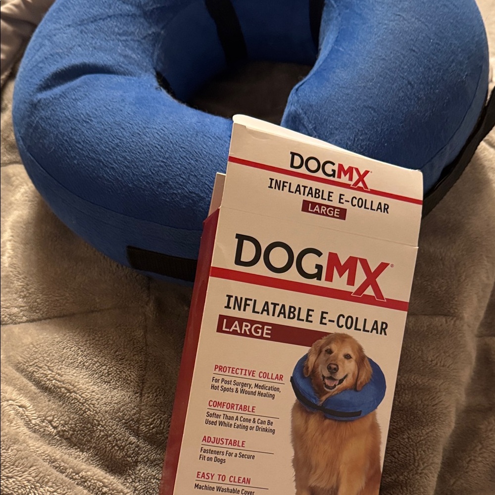 Blue Inflatable E-Collar for Dogs
